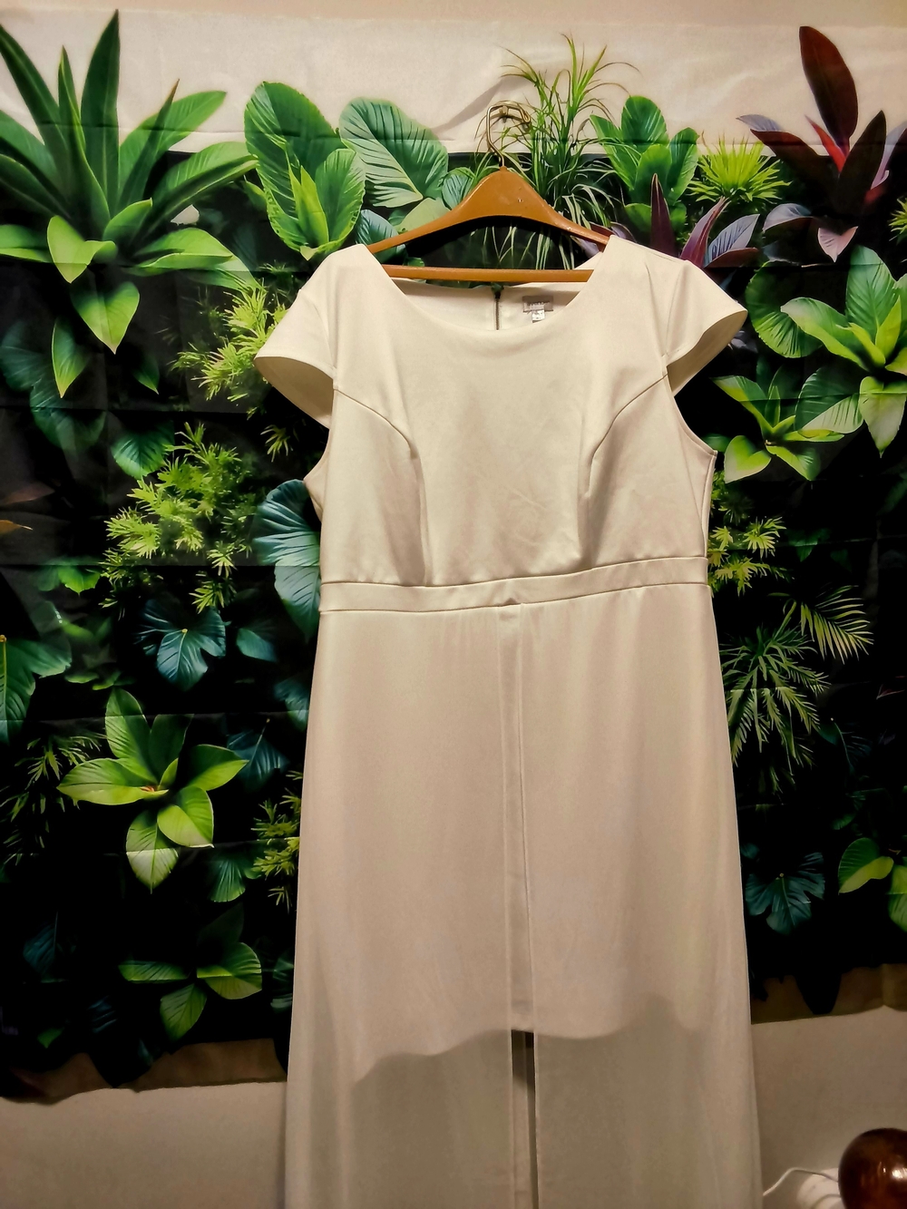 Avenue White Short Sleeve Maxi Dress with Back Zip